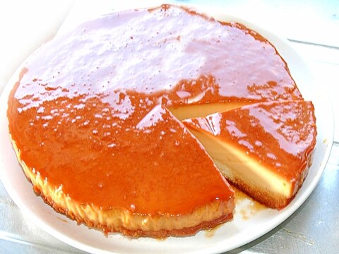 プリンとケーキが両方楽しめる 大きなプリンケーキ レシピ 作り方 By Torezu 楽天レシピ